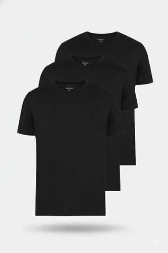 Aramis Kit 3 Camiseta Aramis Manga Curta New Basic Preto