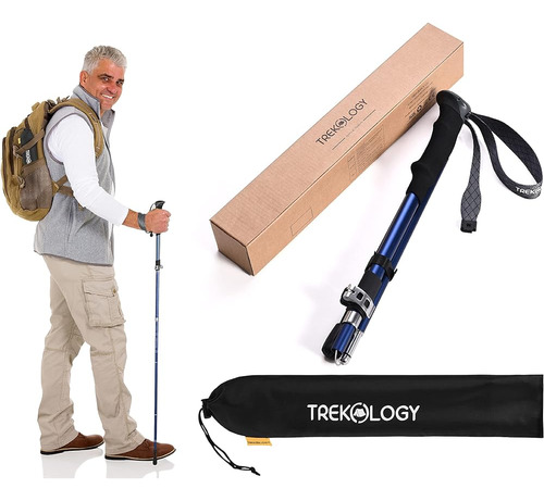 Trekology 1pc Hiking Pole - Bastón De Trekking Plegable Y Li