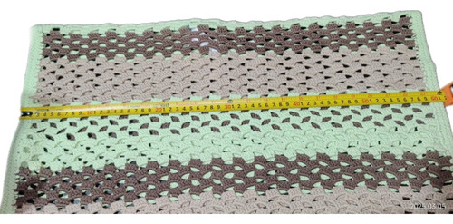 Colcha Bebe Crochet 100% Algodon, Hecho A Mano Cobija Bebe Verde Claro