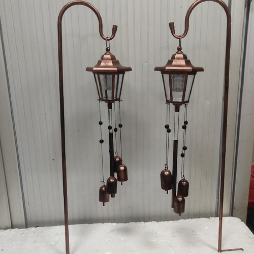 Solar Wind Chime Light Wind Bell Light Com Gancho De Pastor