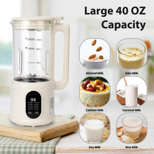 Fabricante Automático De Leche De Nuez, 8 In1 40 Oz Máquina