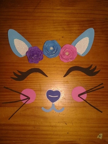 Centro Para Torta Con La Temática De Unicornio Y Gata