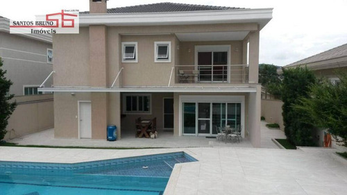 Imagem 3 de 30 de Maravilhoso Sobrado Com Fino Acabamento De 624m² Sendo 04 Suítes 04 Vagas 03 Sacadas Churrasqueira E Piscina Em Ótima Localização No Alphaville - So1636