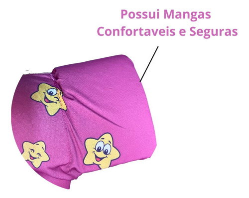 Colete Infantil Com Mangas Para Natação Rosa Piscina E Praia