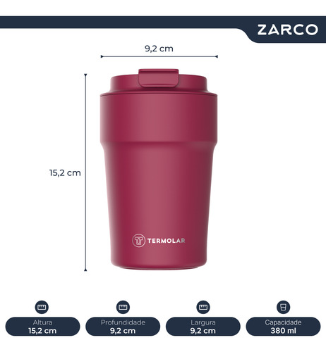 Copo Térmico Original Uniq 380ml Com Tampa Café Chá Termolar