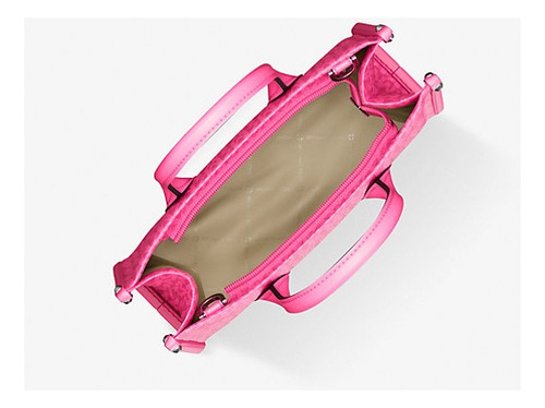 Crossbody Michael Kors Small Fucsia Rosa Chicle Lisa Níquel Beige
