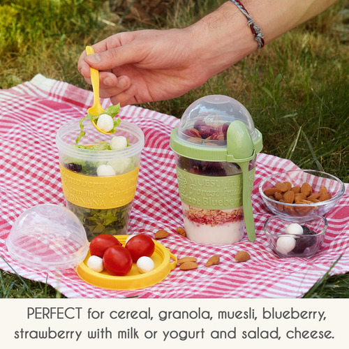 Tazas De Yogur Parfait Para Desayuno, Recipiente De Avena O