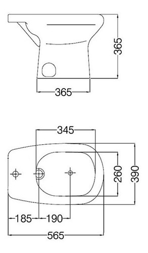 Imagen 2 de 8 de Bidet Ferrum Adriática 1 Agujero Blanco Primera Calidad