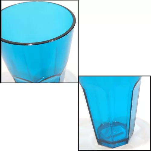 Vasos Plásticos Facetados Pack X6 Colores Para Personalizar