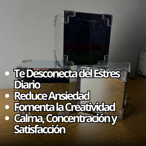 Lampara Premium Original Tulipanes Infinitos Cubo Led Espejo Azul