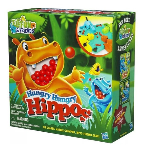 Juego De Mesa Hasbro Gaming Elefun & Friends Hungry Hippos (Usado)