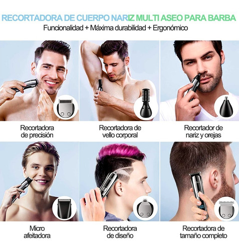 Imagen 3 de 7 de Kit De Máquina Cortadora De Cabello Profesional Inalámbrica