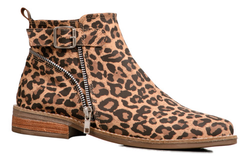 Botas Mujer Botinetas Taco Bajo Foliado Eco Cuero Moda Aspen