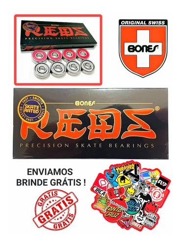 Rolamento Red Bones Reds Skate Patins Long Board Original