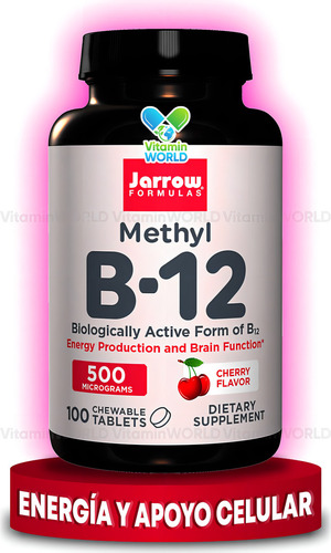 Suplemento en comprimidos masticables Jarrow Formulas Vitamina B12 sabor cereza x 80g