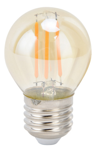 Bombilla G45, 6 Unidades, Led Vintage, Con Base E27 Dorada,