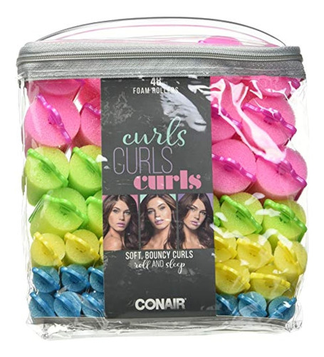 Conair Soft, Bouncy Curls Rodillos De Espuma, Paquete De 48