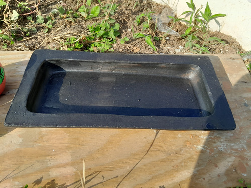 Bandeja Rectangular 41x20x4xm Más 3 Esferas Ceramica Pintada Negro