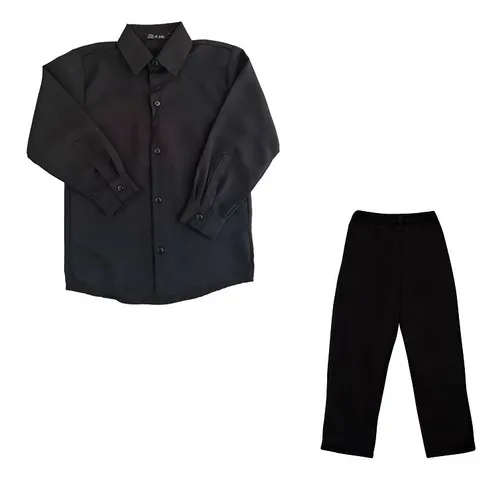 Camisa Social Infantil Preto Festa Casamento Cal a Preta