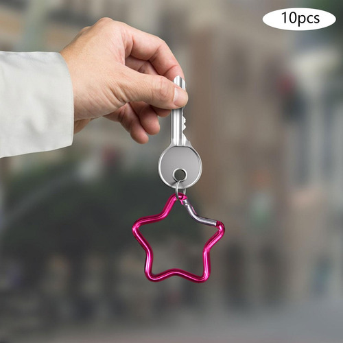 10x Mosquetón En Forma De Estrella De Cinco Puntas Llavero
