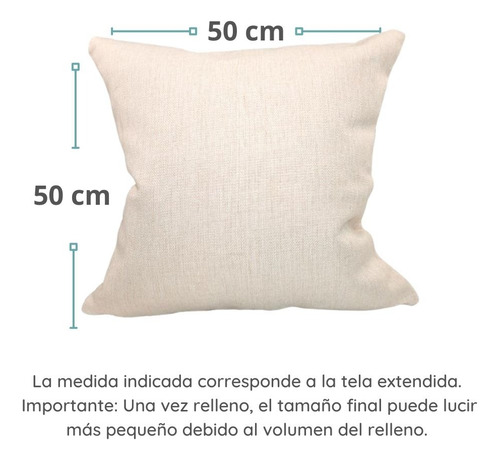 Juego De4 Cojines De Lino Rellenos De 50 X 50 Beige Lino