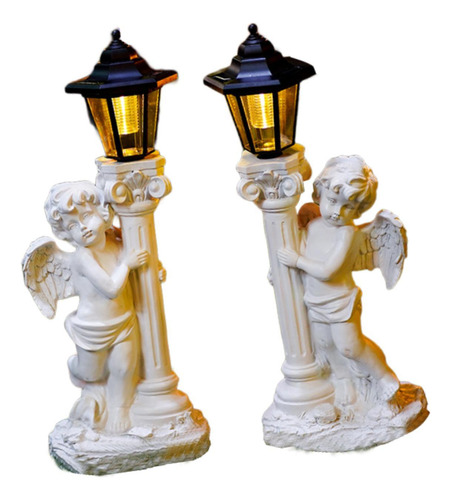 Luz Solar De Estatua De Jardín Al Aire 20x12x50cm Derecha