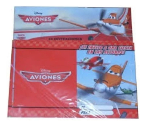 Pack 10 Invitaciones Cumpleaños Aviones Original Cotillón