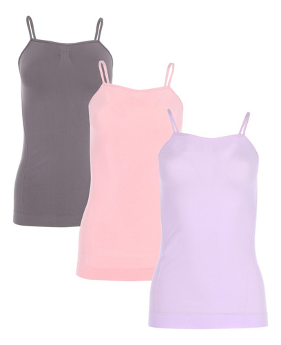 Paquete De 3 Blusas Top De Tirantes Licra Basico Para Mujer