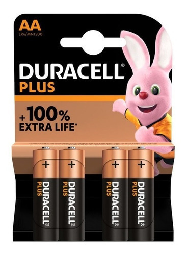 Pila Aa X40 Unidades Alcalina Duracell Plus 100% Extra Life