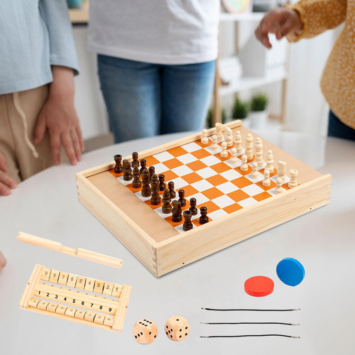 Juego De Mesa De En 1 Con Ajedrez, Disco De Juego De Hockey