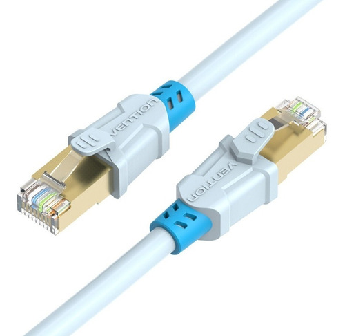 Cable De Red Vention Cat6 Certificado - 2 Metros - Blindado Reforzado - Premium Patch Cord - Sstp Rj45 Ethernet 1000 Mbps - 250 Mhz - Cobre - Pc - Notebook - Servidores - Blanco - Vap-a06-s200