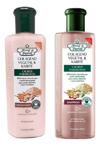 Kit Cachos Poderosos Colágeno E Karitê Flores & Vegetais