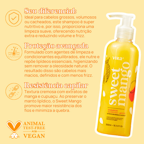 Shampoo Nutritivo 300ml Cabelos Cacheados Crespos Secos