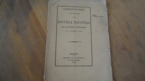 Escuela Nacional Artes Y Oficios Distribución Premios 1876