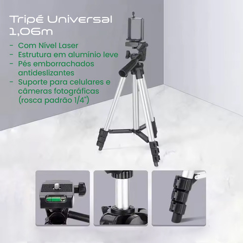 Tripé Pedestal 1m Suporte P/ Celular Câmera Bolsa Portátil