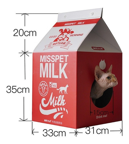 Casa Cama Para Gatos Bote De Leche Azul