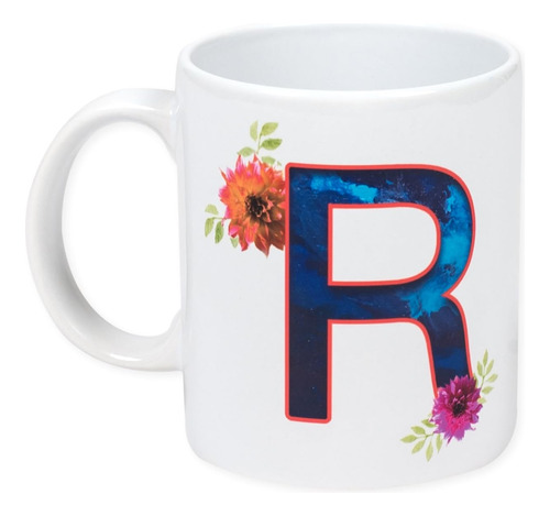 Dicksons Floral Monogram Letter R, Taza De Café De Cerámica 