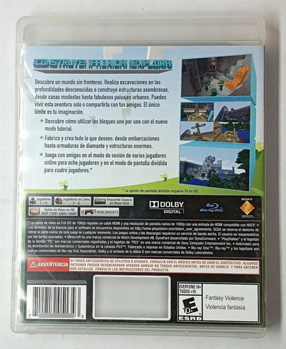 Minecraft Playstation 3 Edition Retromx (Usado)