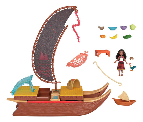 Moana 2 Set Bote De Aventuras Con Mini Muñeca Y Accesorios Multicolor