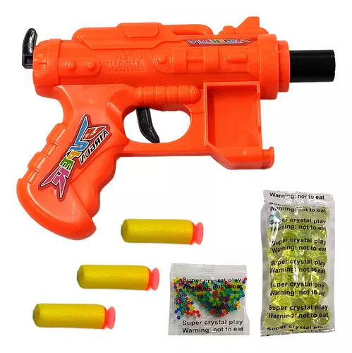 brinquedo infantil arma pistola lança dardo e bolinha de gel orbez