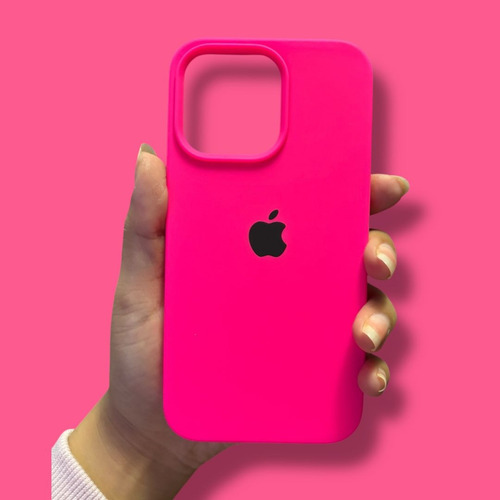 Funda Case De Silicón Para Iphone 16/ 16 Pro/ 16 Pro Max Fucsia Fosforescente Iphone 16