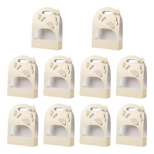 10 Piezas Caja De Flores De Mariposa 3d, Amarillo Cremoso