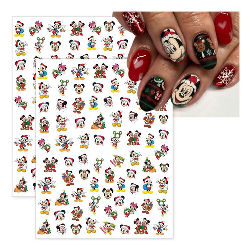 4 Folhas De Adesivos De Arte De Unhas De Natal, Decalques De