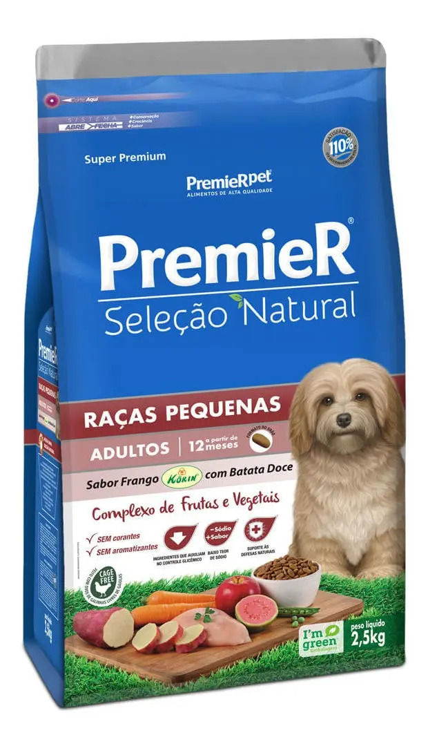 Ração Premier Seleção Natural Adulto Raças Peq 2,5kg
