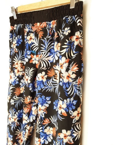 Imagen 6 de 10 de Pantalon Recto Floreado Tipo Playero Con Elástico, Talla S