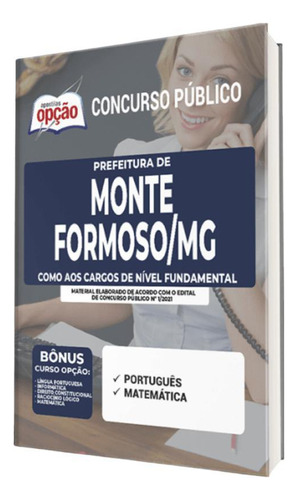 Apostila Monte Formoso Mg - Cargos De Nível Fundamental