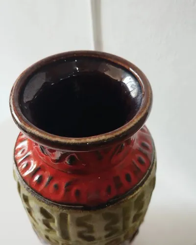 Jarrón Rojo Esmaltado Mediano (Usado)