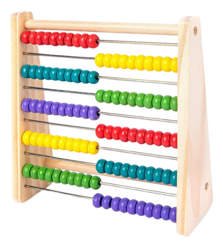 Juguete De Madera Montessori Abacus Con 100 Cuentas Marco De