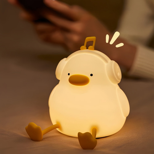 Luz Nocturna Led Con Diseño De Pato Para Niños Y Llavero