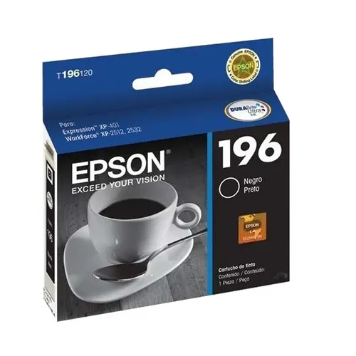 CARTUCHO DE TINTA EPSON ORIGINAL 196 NEGRO